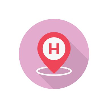 konum çemberi gölge düz simgesi