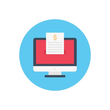 fatura vektör dairesi düz simgesi