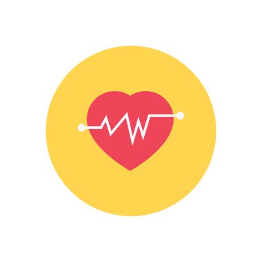 kalp vektör dairesi düz simgesi