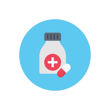 kapsül vektör dairesi düz simgesi