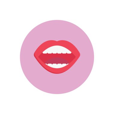 dudak vektör dairesi düz simgesi