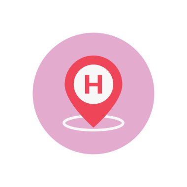 konum vektör dairesi düz simgesi