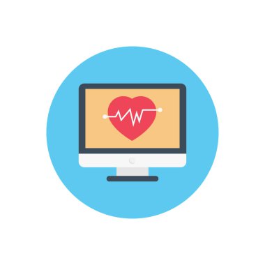 sağlık vektörü dairesi düz simgesi