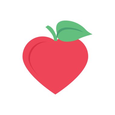 kalp vektörü düz renk simgesi