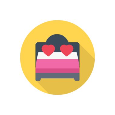 yatak dairesi düz simgesi