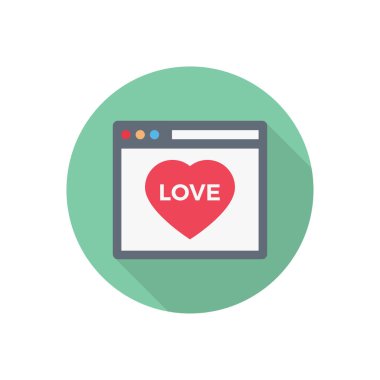 çevrimiçi daire gölge düz simgesi