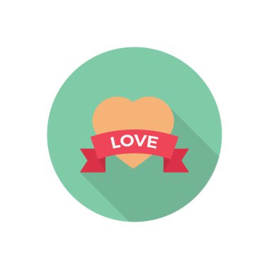 kalp çemberi gölge düz simgesi