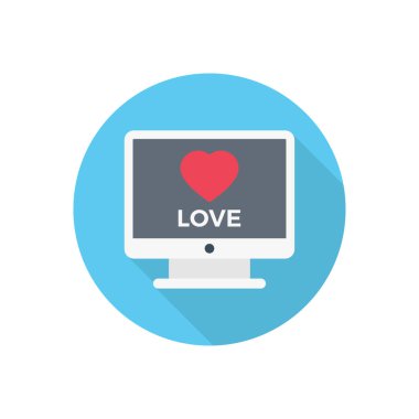 kalp çemberi gölge düz simgesi