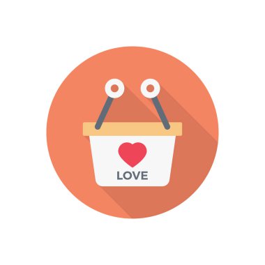 Sepet dairesi düz gölge simgesi