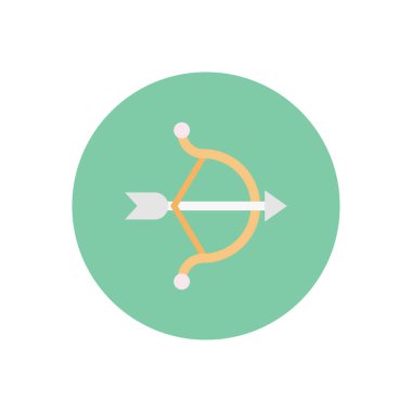 ok vektör dairesi düz simgesi