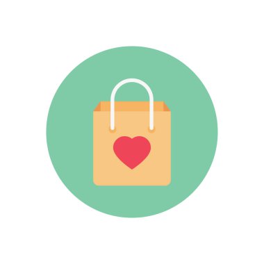 hediye vektör dairesi düz simgesi