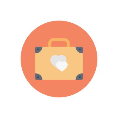 çanta vektör dairesi düz simgesi