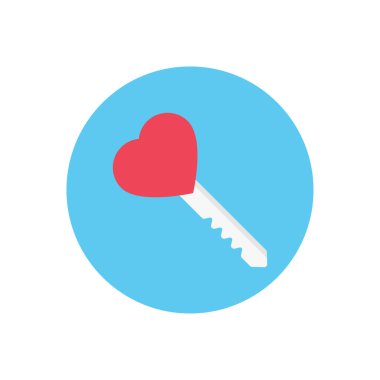 anahtar vektör dairesi düz simgesi