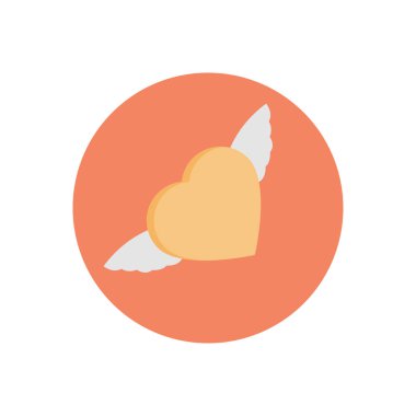 kalp vektör dairesi düz simgesi