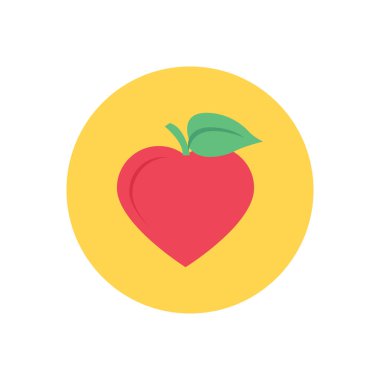 kalp vektör dairesi düz simgesi