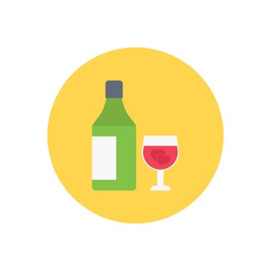 alkol vektör dairesi düz simgesi