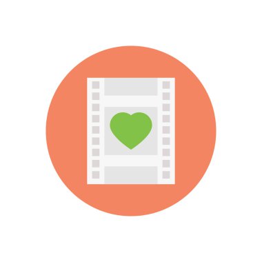 aşk vektör dairesi düz simgesi