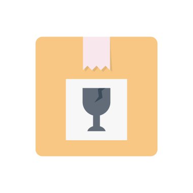 paket vektörü düz renk simgesi