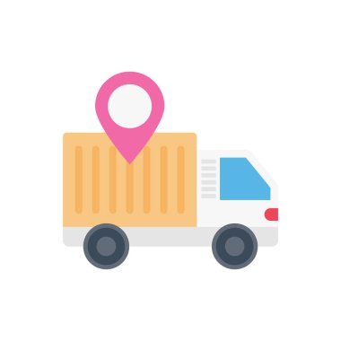 dağıtım vektörü düz renk simgesi