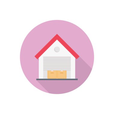 lojistik dairesi gölge düz simgesi