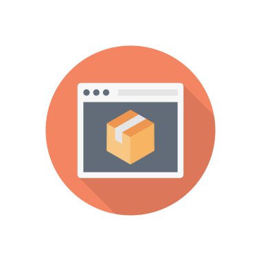 çevrimiçi daire gölge düz simgesi