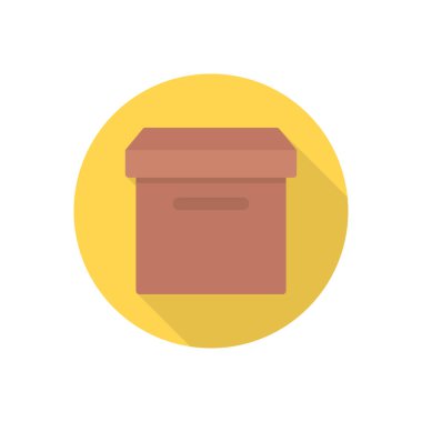 kutu çember gölge düz simgesi