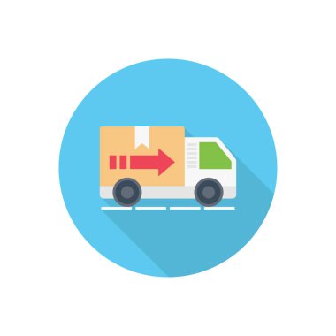 kamyon daire gölgesi düz simgesi