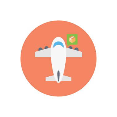 lojistik vektör dairesi düz simgesi