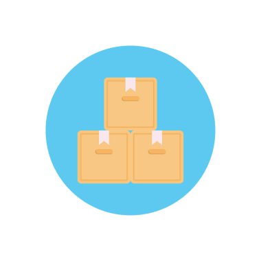 dağıtım vektör dairesi düz simgesi