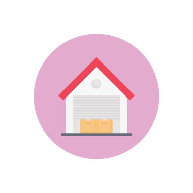 lojistik vektör dairesi düz simgesi