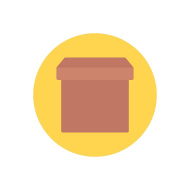 kutu vektör dairesi düz simgesi