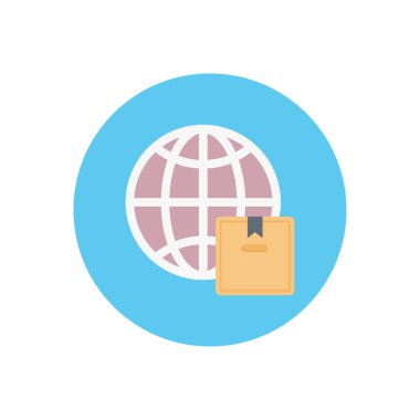 dağıtım vektör dairesi düz simgesi