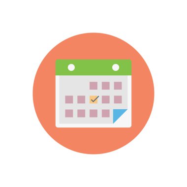 tarih vektör dairesi düz simgesi