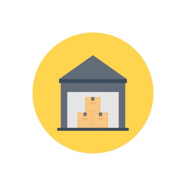 dağıtım vektör dairesi düz simgesi