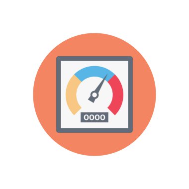 metre vektör dairesi düz simgesi