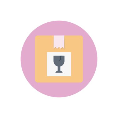 paket vektör dairesi düz simgesi