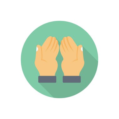 Eller gölge düz simgeyi daire içine alır