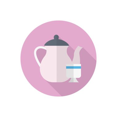 Çaydanlık çemberi gölge düz simgesi