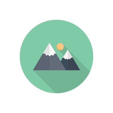 tepeler gölge düz simge daire