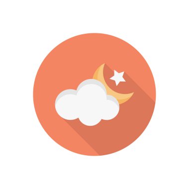 Ay dairesi gölge düz simgesi