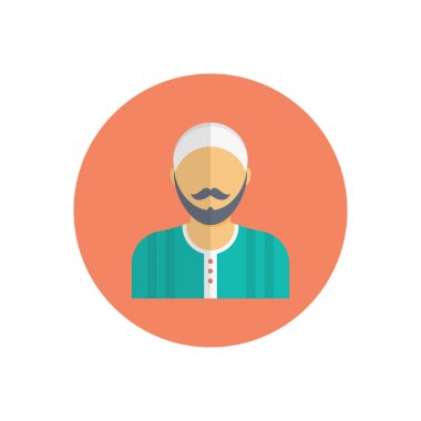 Adam vektör dairesi düz simgesi