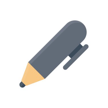 kalem vektörü düz renk simgesi