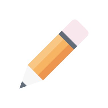 kalem vektörü düz renk simgesi