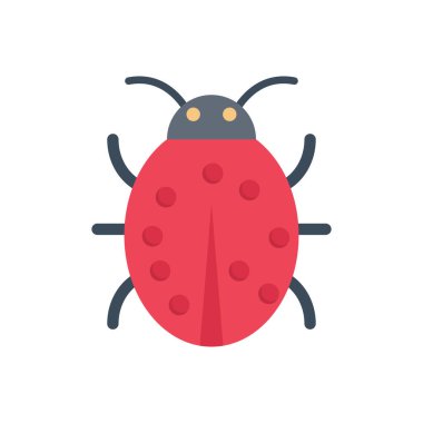 Uğur kuşu vektörü düz renk simgesi