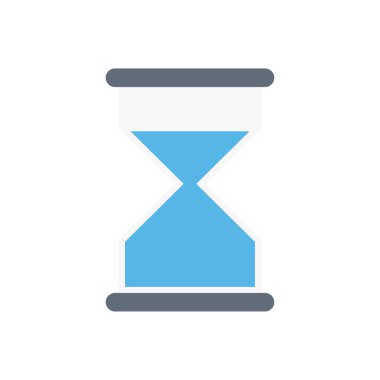 kum saati vektörü düz renk simgesi