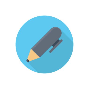 kalem çemberi gölge düz simgesi