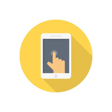 Tıklama gölge düz simgesi