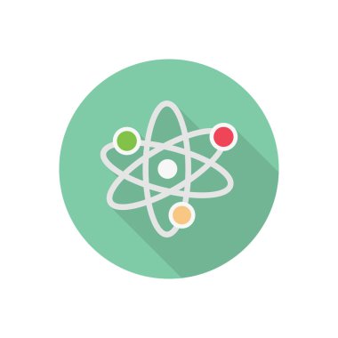 atom dairesi gölge düz simgesi