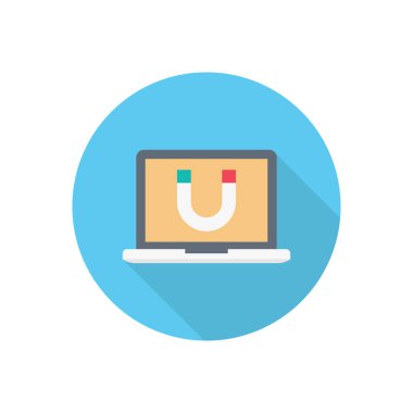 çevrimiçi daire gölge düz simgesi