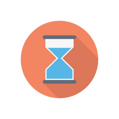 Kum saati dairesi gölge düz simgesi